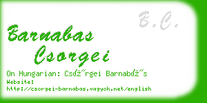 barnabas csorgei business card